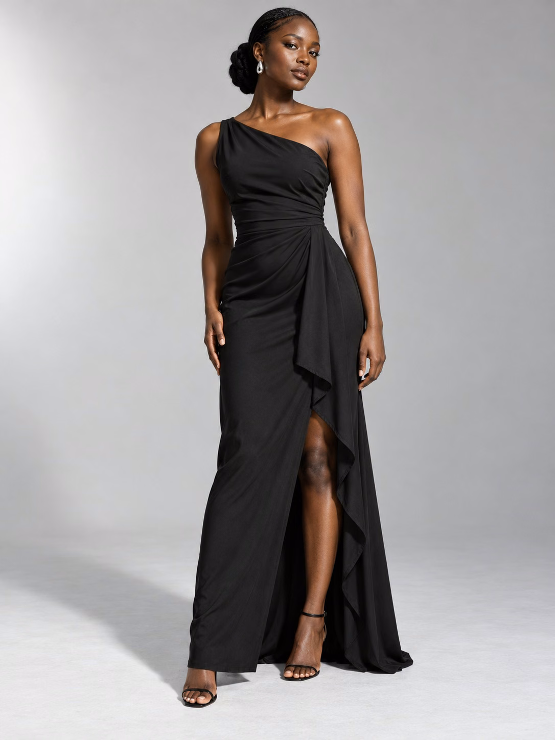 Generated sample garment image: The evening dress in Black
