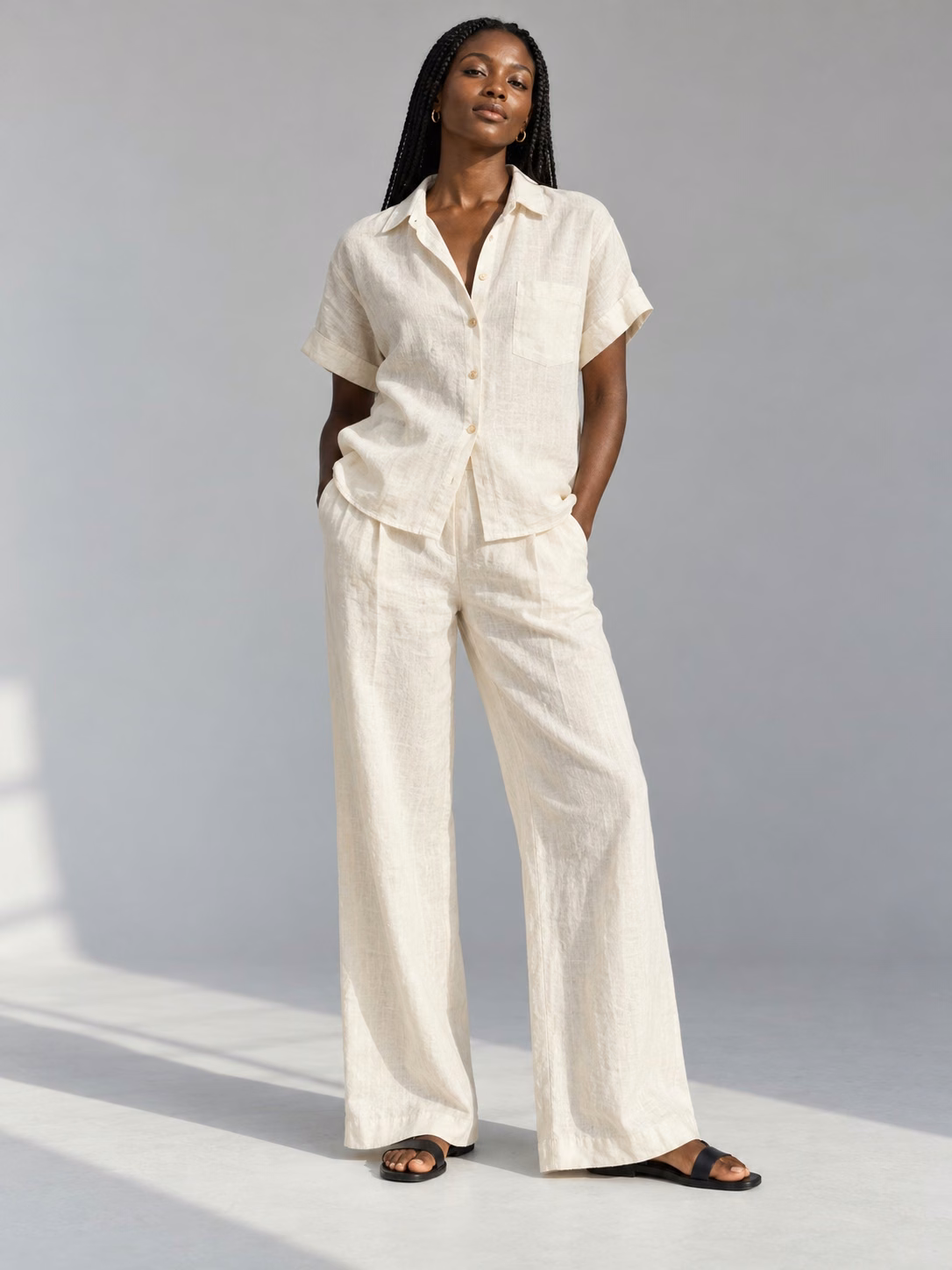 Generated sample garment image: The linen set in Natural